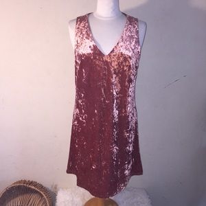 🌻 Miss Love Pink Crushed Velvet Dress D25020